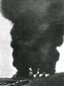 Ablaze Gallery: Oil well burning, Romania, WW1