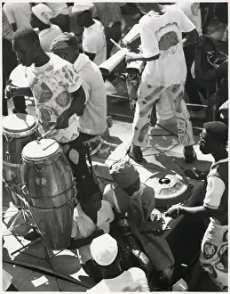 Afro Prints: An oil drum band playing festive music at the annual Port of Spain Carnival