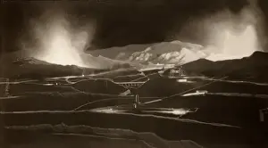 An oil field at night - Middle East