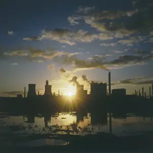 Oil Refinery Sunset