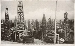 Oil wells at Los Angeles, California, USA