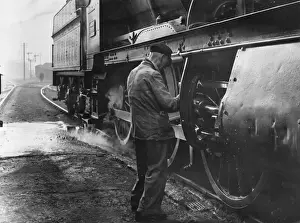 Oiling a Locomotive