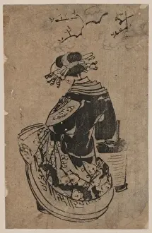 Oiran beneath cherry blossoms