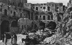 Rest Prints: Old caravanserai at Nablus, Palestine, West Bank