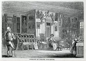 Statuettes Gallery: The Old Chelsea Bun House, Chelsea, London - Interior. Date: 1810