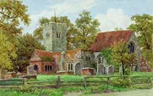 Churchyard Prints: Old Church, Chingford, Epping Forest, Essex