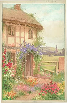 Affleck Gallery: Old Cottage at Bury Sussex Landscape scene England