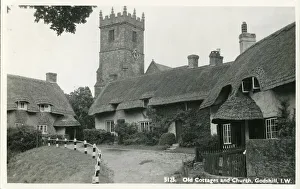 Godshill Prints: Old Cottages and Church, Godshill, Isle of Wight