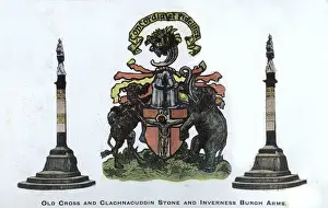 Crosses Prints: Old Cross and Clachnacuddin Stone and Inverness Burgh Arms