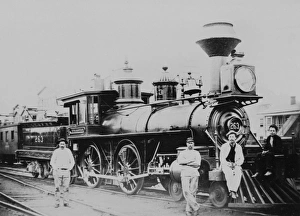 Images Dated 10th April 2012: An old fashioned steam train and workers