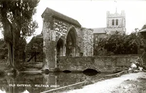 Waltham Prints: Old Gateway and Abbey Church, Waltham Abbey, Essex