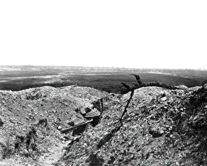 Pozieres Prints: Old German trench near Pozieres, Western Front, WW1
