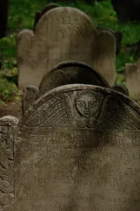 Gravestone Prints: Old Granary Burying Ground cemetery. Tomb. Boston. Massachus