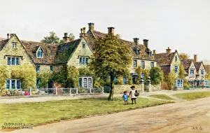 Worcs Prints: Old Houses, Broadway, Worcestershire