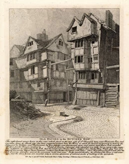 Prison Collection: Old houses in the Butcher Row, London