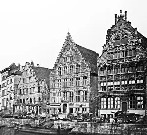 Ghent Prints: Old houses, Ghent, Belgium, Victorian period
