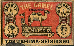 Images Dated 25th April 2016: Old Japanese Matchbox label with a camel
