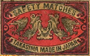 Dragons Gallery: Old Japanese Matchbox label with two dragons