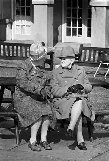 Pensioners Prints: Old ladies, Piece Hall, Yorkshire