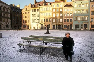 Lonely Prints: Old Lady on bench, Starigrad, Warsaw, Poland