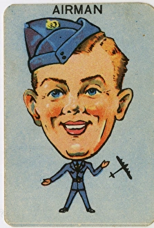 Images Dated 18th February 2016: Old Maid card - Airman