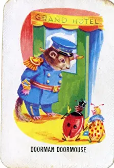 Ladybird Prints: Old Maid card game - Doorman Dormouse