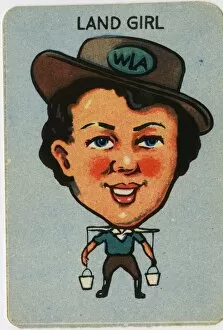 Images Dated 18th February 2016: Old Maid card - Land Girl