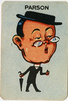 Images Dated 18th February 2016: Old Maid card - Parson