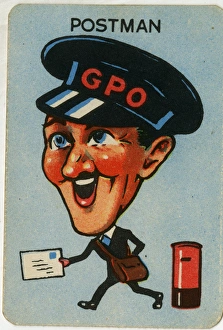 Images Dated 18th February 2016: Old Maid card - Postman
