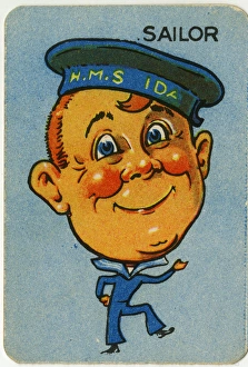 Images Dated 18th February 2016: Old Maid card - Sailor