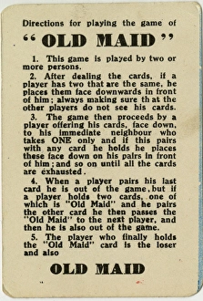 Images Dated 18th February 2016: Old Maid - Rules of the Game