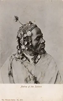 Knot Prints: Old man from Central Sahara - Africa - Remarkable headdress