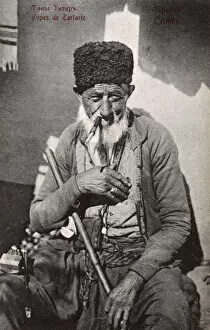 Old Man from the Crimea, smoking a cigarette