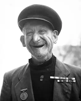Scruffy Prints: Old man with military colours and medal, Balham, SW London