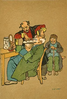 Barber Prints: An old man in Tbilisi (Tiflis) Georgia having a shave