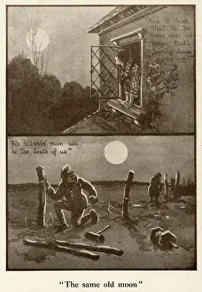 Homefront Prints: The Same Old Moon by Bruce Bairnsfather