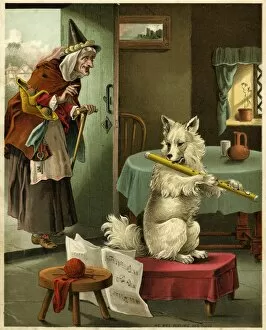 Images Dated 14th November 2011: Old Mother Hubbard: Playing flute