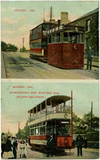 Tram Collection: The old and new forms of Accringtons Trams
