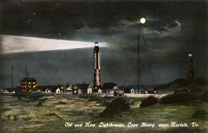 Images Dated 6th November 2018: Old and New Lighthouses, Cape Henry, Virginia, USA