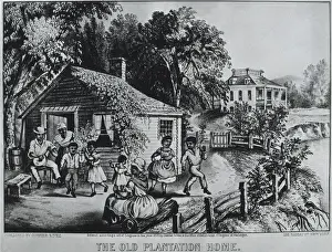 Ives Prints: The old plantation home. Printed by Courrier