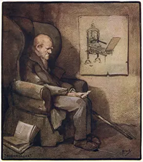 Printing Prints: An old printer sits in an armchair contemplating the fact that modernisation has made him
