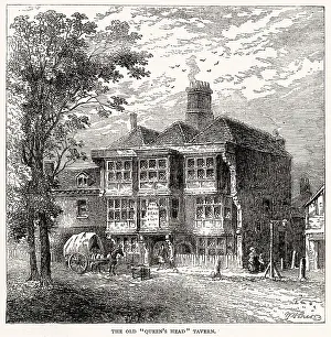 The old Queen's Head Tavern, Islington, North London. It was situated at the corner of Queen's Head Lane, but was demolished in 1829