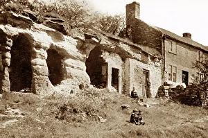 Mansfield Prints: Old Rock Houses, Mansfield early 1900's