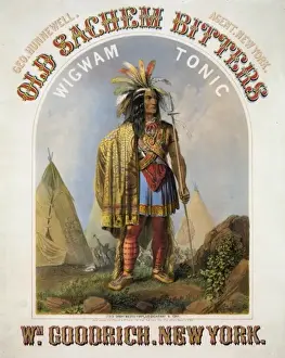Old Sachem bitters - wigwam tonic - Wm. Goodrich, New York G