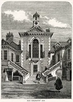 Chancery Prints: Old Serjeants Inn, off Chancery Lane, London. Formerly the Inn of Court of