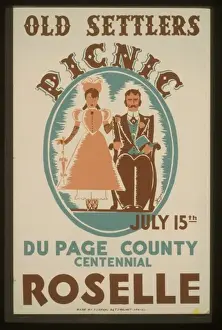 Pic Nic Prints: Old settlers picnic - July 15, Du Page County Centennial, Ro