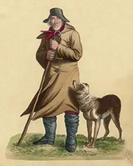 Sheep Dog Prints: An Old Shepherd & Dog