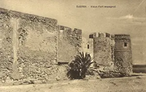 Crenellated Prints: Old Spanish fort, Djerba, Tunisia, North Africa