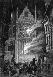 Burned Collection: Old St. Pauls Cathedral burns - The Great Fire of London