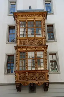 Old style bay on a building in St Gallen, Switzerland